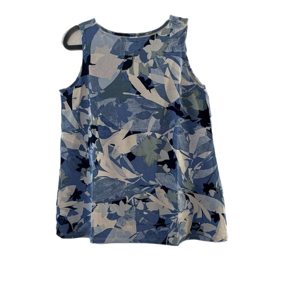Wynne Layers Floral Sleeveless Top - Blue and Cream